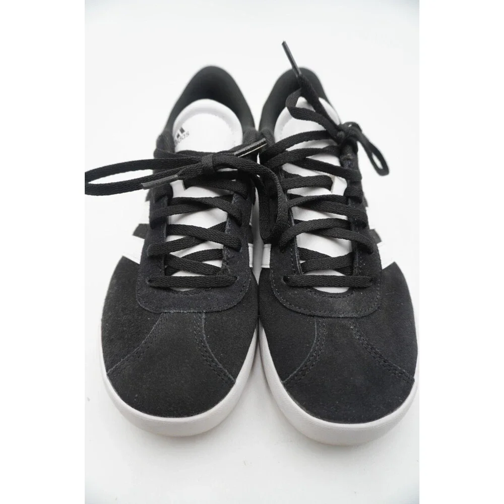 Adidas Unisex Kid's Lace Up VL Court 3.0 Sneakers JL3 Black Size US:4 UK:3.5